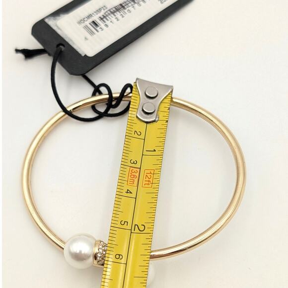 Nordstrom Women's Beautiful Flexible Coil Cuff Bracelet Gold/White - Picture 5 of 6